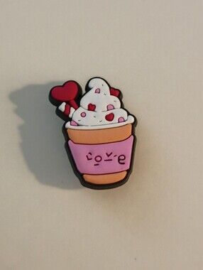 10 for $10 Jibbitz Croc Charm - Ice Cream Pink Love Cup Heart Sprinkles Straw 6